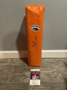 CARSON STRONG SIGNED TOUCHDOWN PYLON NEVADA WOLF PACK JSA COA AUTOGRAPHED EAGLES - Picture 1 of 3