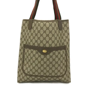 OLD GUCCI GG Logo PVC Webbing Shoulder Tote Bag Beige/6BD0494 - Picture 1 of 12