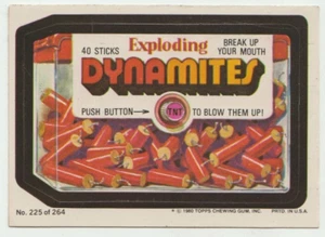 Wacky Packages 1980 Topps Sticker #225 Exploding Dynamites Break Up Your Mouth - Foto 1 di 2