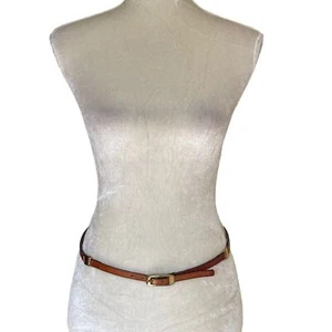 Leder schmaler Gürtel Damen goldene Schnalle Hardware Größe 32 " - Bild 1 von 7