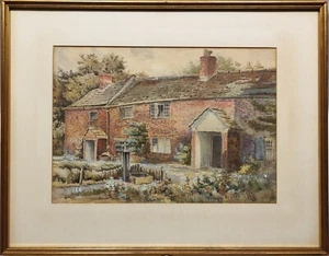 DUCKETTE HARRISON "LANDHÄUSER" ANTIKES AQUARELL GEMÄLDE, SIGNIERT, GERAHMT - Bild 1 von 24