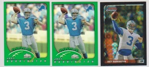 3 Card Lot 2002 Topps Chrome Joey Harrington RC #205 (x2) + 2003 Bowman Xfractor - Foto 1 di 2