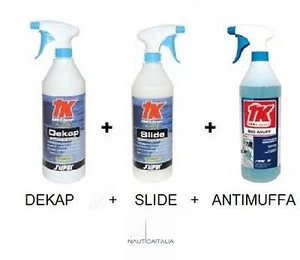 KIT PULIZIA GOMMONE DECAPPANTE DEKAP + SLIDE CERA PROTETTIVA + ANTIMUFFA - TK - Foto 1 di 1