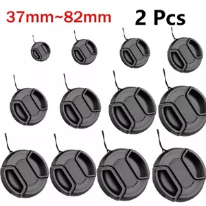 Center Pinch Photo Lens Cap Cover for Camera Lenses 37mm to 82mm Universal-Lot - Picture 1 of 36