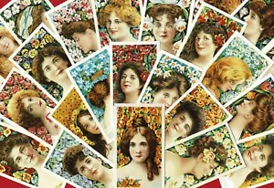 More details for beauties - blossom girls 1902 - b.a.t. - reprint cigarette card set (us12)