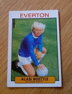 A&BC 1971 Footballer Card Purple Back - Alan  Whittle  - Everton - #74 (b)