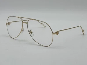 PREMIERE C DE CARTIER PILOT SHAPE GOLD EYEGLASSES CT0116O NEW 100% GENUINE $1425 - Picture 1 of 12