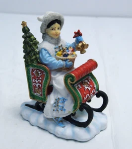 Russian Maiden in Sleigh Figurine VTG Christmas Village International Kolyada - Picture 1 of 5