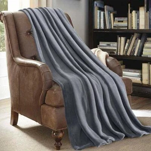 Soft Micro Plush Flannel Fleece Throw Blanket 50"x 60" All Colors Best Gift - Picture 1 of 51