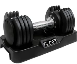 CAP Barbell Single 25 lb ADJUSTABELL Adjustable Dumbbellwith Contoured Full... - Picture 1 of 8