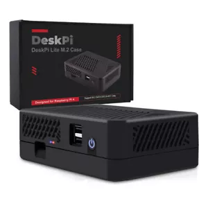 DeskPi Lite M.2 Case with M.2 SATA SSD Expansion Board Fan for Raspberry Pi 4B - Picture 1 of 13