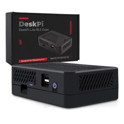 DeskPi Lite M.2 Case with M.2 SATA SSD Expansion Board Fan for Raspberry Pi 4B - Image 1 of 4