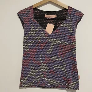 NEW Vintage Stussy Womens Crown Camo V-neck Top Size 12 Sleeveless Y2K - Picture 1 of 7