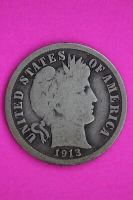 1913 S Barber Liberty Dime Silver Coin Semi Key Date Guaranteed Authentic 1288 - Image 1 of 3