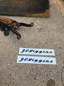 VINTAGE NON ORIGINAL NOS JC HIGGINS "TANK" DECALS WATER SLIDE DECAL "BLUE" GOOD - Picture 1 of 3