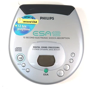 Tested ✅ - Philips ESA12 CD Portable Player Silver Compact Disc Digital - Bild 1 von 9