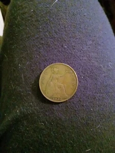 1930 UK Great Britain British One 1 Penny King George V Coin GB - Picture 1 of 2