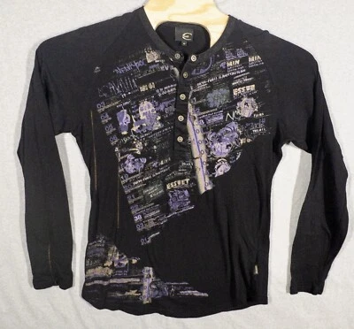 Just Cavalli Snap Front Henley Mens Medium - Image 1 of 4