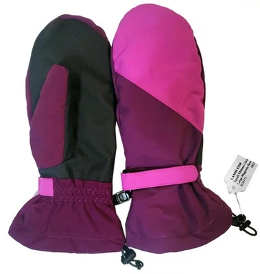 New LANDS END Girls Large Water Wind Proof SQUALL MITTENS Berry/Plum Touchscreen - Image 1 of 3