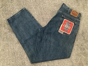 BRITTANIA Vintage Mens Loose Blue Jeans 100% Cotton Size 36W x 32L - NEW - Picture 1 of 15