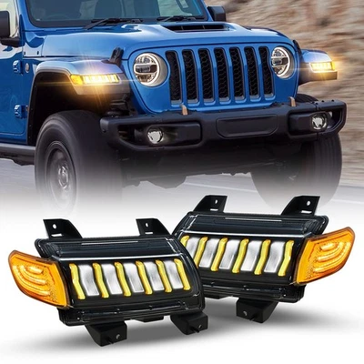 USA Version LED Turn Signal Light Kit For 2018-2024 Jeep Wrangler JL LH&RH - Image 1 of 4