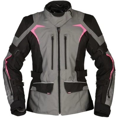 Modeka Elaya Lady Textiljacke Damen grau / schwarz Motorradjacke wasserdicht - Bild 1 von 2