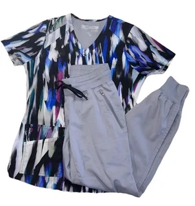Women’s Greys Anatomy scrub Set XXS Jogger Pants XS Cascades Casey V-Neck Top - Picture 1 of 7