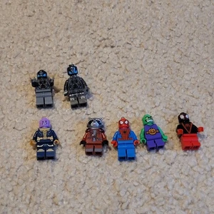 LEGO Marvel Minifigure Lot Of  7  THANOS, ROCKET RACCOON, ULTRON, SPIDERMAN READ - Picture 1 of 12