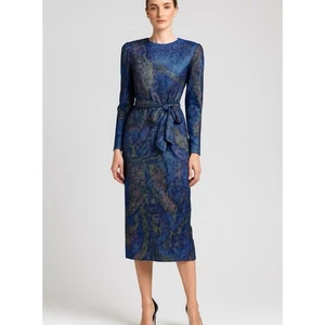 Vestido Hanae Mori Boutique Vintage Estampado Multicolor Seda Manga Larga Talla 8 - Imagen 1 de 16