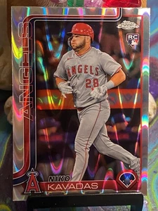 2025 Topps Chrome Niko Kavadas Rookie RayWave Refractor #20 Angels RC - Picture 1 of 2