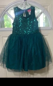Little Girls Dress Size4/5 Green Party Style EUC Zumie Holiday - Picture 1 of 10