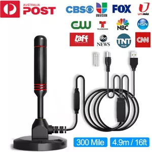 TV Antenna Digital 300 Mile Range Indoor Outdoor HDTV Amplifier Signal Booster - Picture 1 of 12