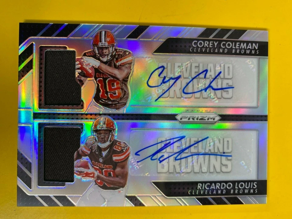 D54133  2016 Prizm Pairs Jersey Autographs Corey Coleman Ricardo Louis #38/99 - Image 1 of 1