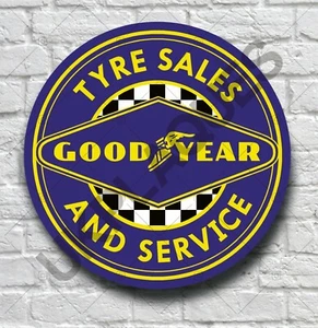 GOODYEAR TYRE SALES & SERVICE GARAGE WALL SIGN PLAQUE PETROL GASOLINE CLASSIC - Picture 1 of 12