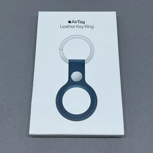Llavero de cuero genuino Apple AirTag AZUL BÁLTICO - Nuevo y sellado - Imagen 1 de 7