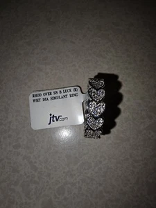 Rhodium over Sterling silver Bella Lucie white diamond simulant heart ring... - Picture 1 of 12