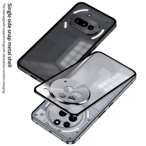 For Nothing Phone (3a) Luxury Metal Hybrid Bumper Magnetic Back Glass Case Cover - Picture 1 of 16