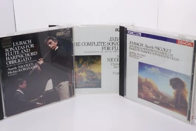 AURELE NICOLET Bach Sonatas DENON PCM Digital 3CD lot JAPAN Smooth Case - Image 1 of 4