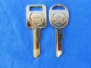 CADILLAC CREST GOLD (A & B) NOS KEY BLANKS 1971 1975 1979 1983 1984 1985 1986 - Picture 1 of 2