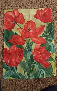 Poppies Garden Flag Decorative Floral Flowers Size 13" x 18" - Picture 1 of 1