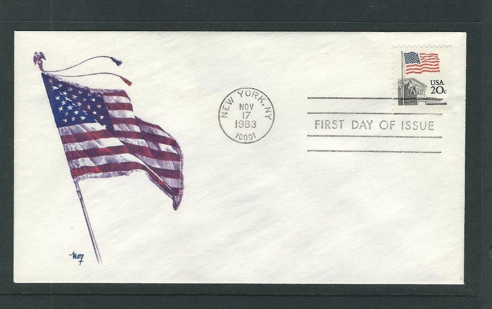 US SC# 1896 Flag - Court FDC. Marg Cachet. - Image 1 of 1