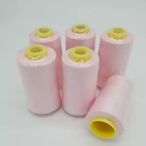 6 Spools BABY PINK Quality Serger Sewing Machine Thread  6000 YDS/Cone T27 S/2   - Picture 1 of 7