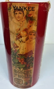 yankee boughs of holly 6 inch scented pillar candle  vintage - Picture 1 of 2