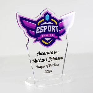 ACRYLIC COLOUR TROPHY AWARD CUSTOM DESIGNED FOR ESPORTS GAMING - Picture 1 of 3