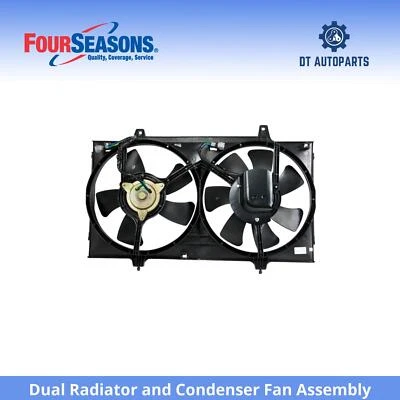 Conjunto de ventilador condensador y radiador doble para Nissan Altima 1998-2001 4 estaciones Foto 1 de 4