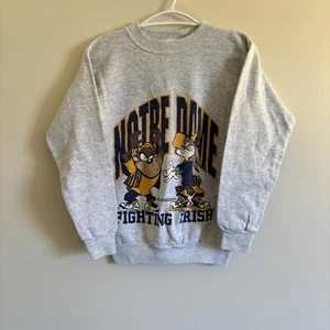 VTG Notre Dame Fighting Irish Crew Neck Looney Tunes Crew Neck - YTH Size Large - Picture 1 of 9