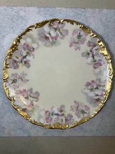T&V Tressemann & Vogt Limoges rosa Blumen Teller mit Goldrand (9 1/4") - Bild 1 von 18