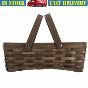 Decorative Woodchip Storage Basket W/ Handles Organizing Gifts & Flowers New - Picture 1 of 9