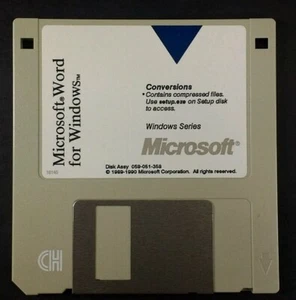 Microsoft Word for Windows 3.5" Disk Vintage 1990 Rare Conversions - Picture 1 of 4
