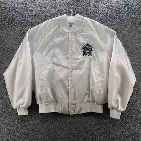 Vintage Florida Marlins Jacket Mens Extra Large 1993 Inaugural Year Chalk Line Cover